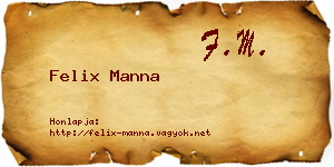 Felix Manna névjegykártya